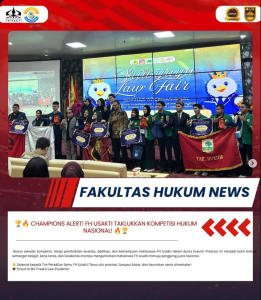 Taklukkan Panggung Nasional! Tim Peradilan Semu FH Usakti Sabet Juara 1 Sriwijaya Law Fair 2026!